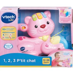 VTech Baby 1, 2, 3 P'Tit Chat Rose - Jouet Interactif- Véhicules Et Jouets Roulants