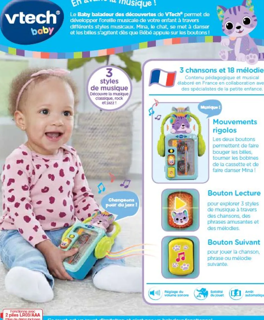 VTech Baby Baby Baladeur Des Decouvertes- Instruments De Musique