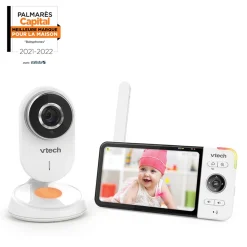 Safe And Sound Babyphone Video Wide View Hd - Bm818 - (Ecran 5 Ultra Plat Hd - Veilleuse)- Babyphones