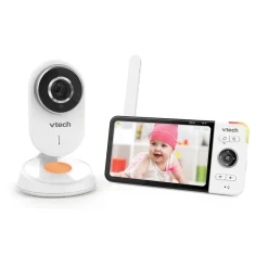 Safe And Sound Babyphone Video Wide View Hd - Bm818 - (Ecran 5 Ultra Plat Hd - Veilleuse)- Babyphones