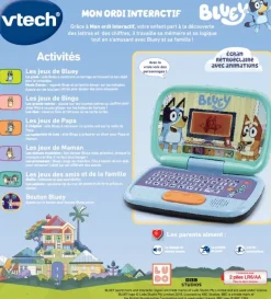 VTech Bluey - Mon Ordi Interactif- Pat'Patrouille, Peppa Pig, Bluey