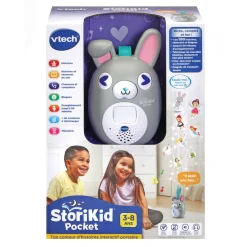 VTech Boite A Histoires Interactive Portable Storikid Pocket Gris- Conteurs D'Histoires