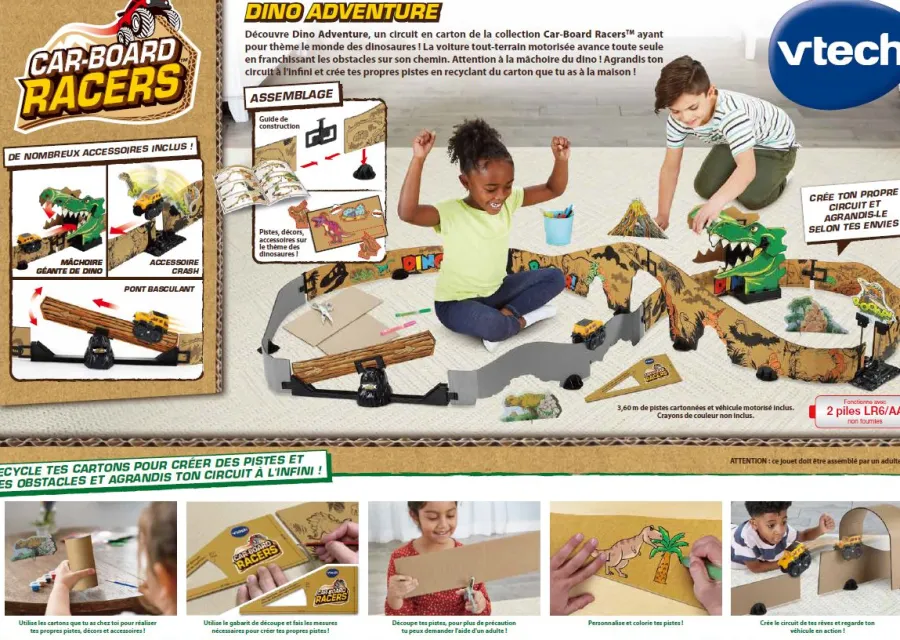 VTech Car-Board Racers - Dino Adventure- Voitures Dinos