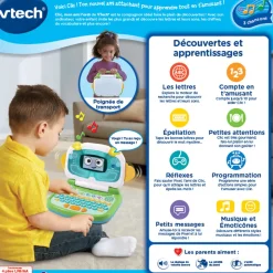 VTech Clic, Mon Ami L'Ordi Bleu / Vert- Ordinateurs, Tablettes Et Consoles