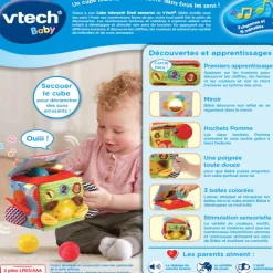 VTech Baby Cube Interactif Eveil Sensoriel- Hochets Et Petits Jouets