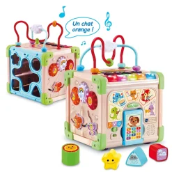 VTech Baby Cube Nature Interactif Multi-Activites- Balles, Toupies Et Cubes