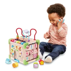 VTech Baby Cube Nature Interactif Multi-Activites- Balles, Toupies Et Cubes