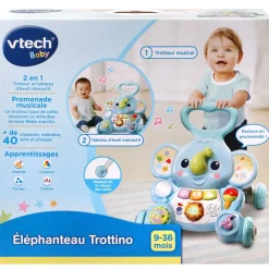 VTech Baby Elephanteau Trottino - Trotteur Bébé- Porteurs, Trotteurs