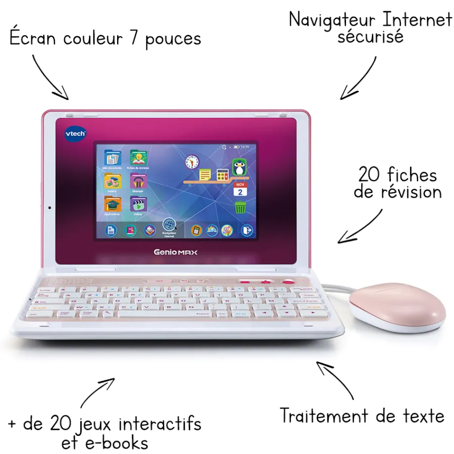 VTech Genio Max Rose- Ordinateurs Pour Enfants