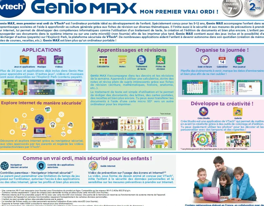 VTech Genio Max Rose- Ordinateurs Pour Enfants