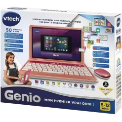 VTech Genio, Mon Premier Vrai Ordi ! (Rose)- Ordinateurs Pour Enfants