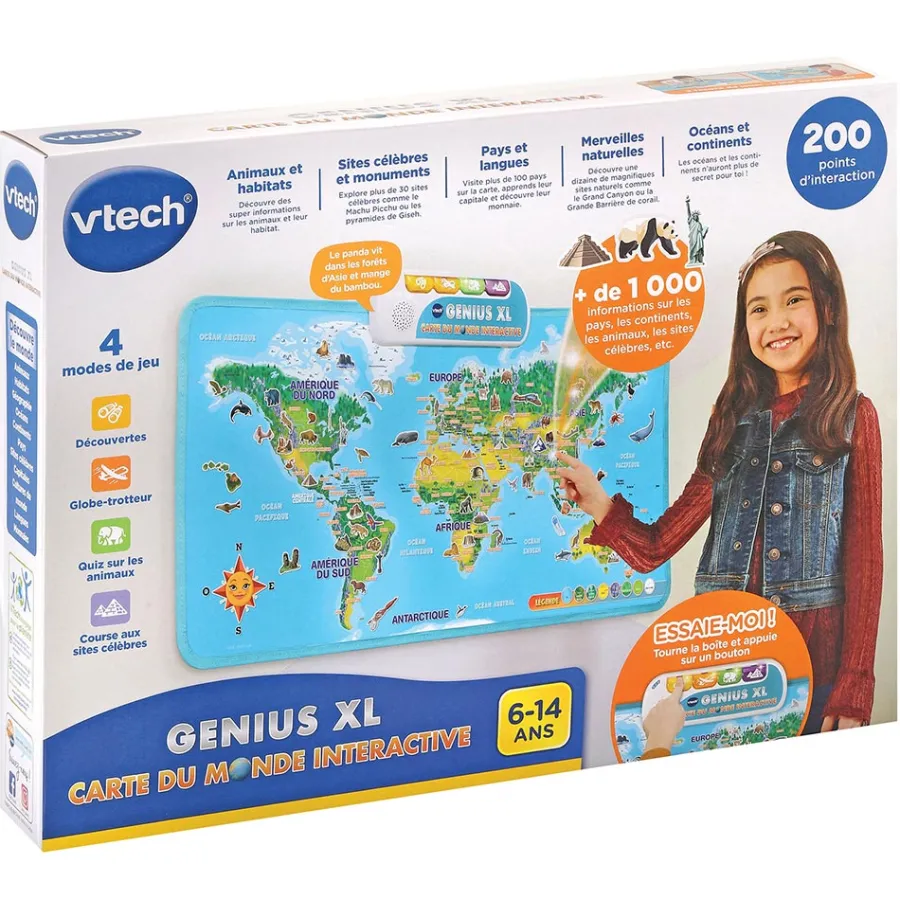 VTech Genius Xl - Carte Du Monde Interactive- Jouets Scientifiques