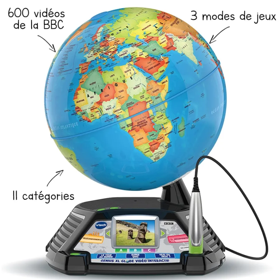 VTech Genius Xl - Globe Video Interactif- Jouets Scientifiques