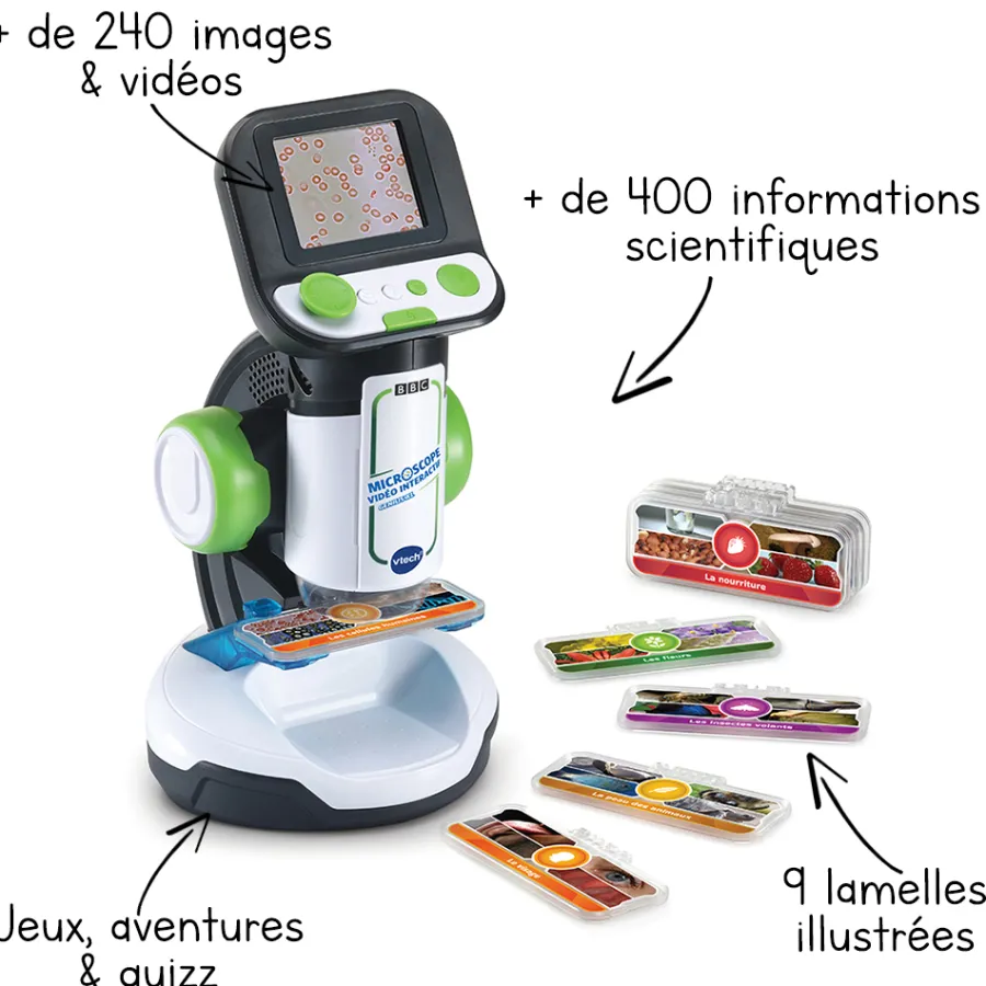VTech Genius Xl - Microscope Video Interactif- Jouets Scientifiques