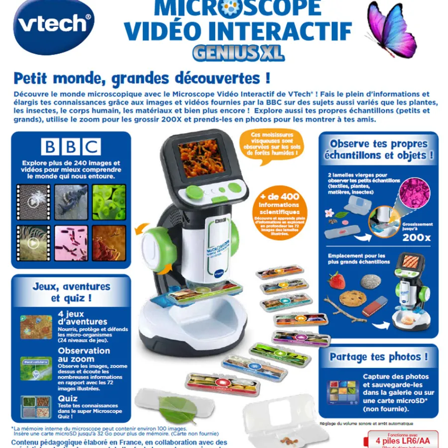 VTech Genius Xl - Microscope Video Interactif- Jouets Scientifiques