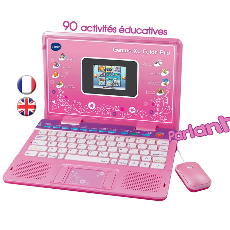 VTech Genius Xl Color Pro Bilingue Rose - Ordinateur Educatif- Ordinateurs Pour Enfants