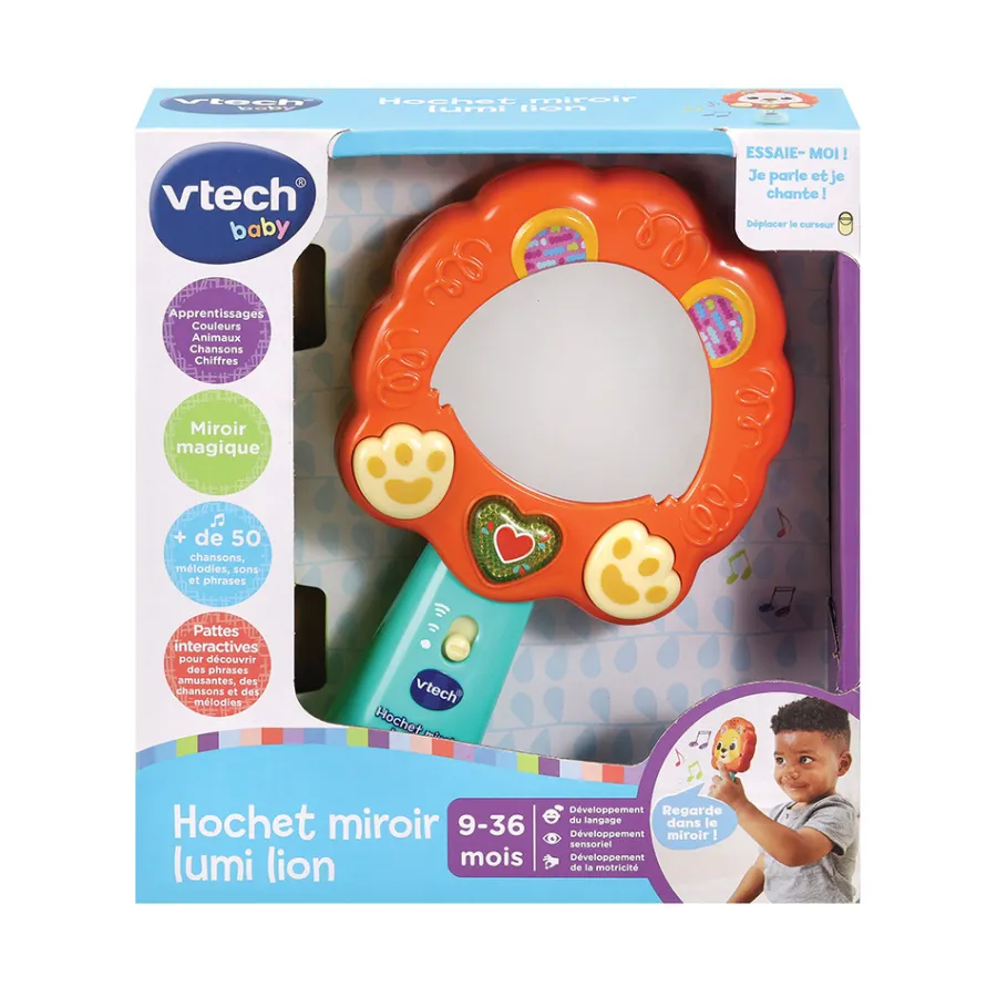 VTech Baby Hochet Miroir Lumi Lion- Hochets Et Petits Jouets
