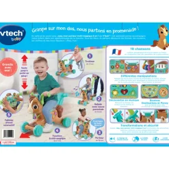 VTech Baby Joey, Mon Porteur Trotti-Magique (5 En 1)- Porteurs, Trotteurs