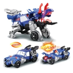 Switch & Go Dinos Kaops, Le Triceratops - Crash - Véhicules Interactifs- Voitures Dinos