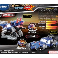 Switch & Go Dinos Kaops, Le Triceratops - Crash - Véhicules Interactifs- Voitures Dinos