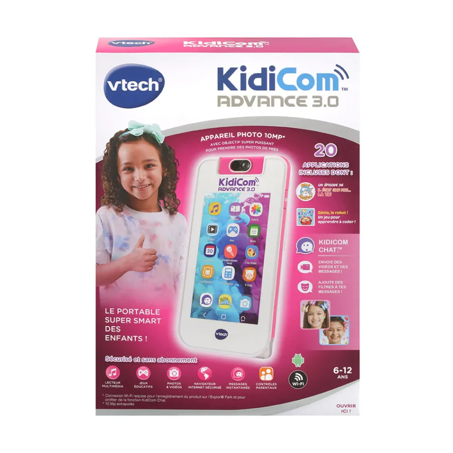 Kidicom Advance 3.0 Blanc/Rose- Portable Enfant