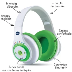 VTech Kidipods Max - Mon Casque Interactif 7 En 1- Conteurs D'Histoires