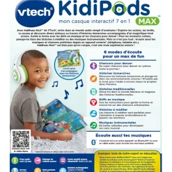 VTech Kidipods Max - Mon Casque Interactif 7 En 1- Conteurs D'Histoires