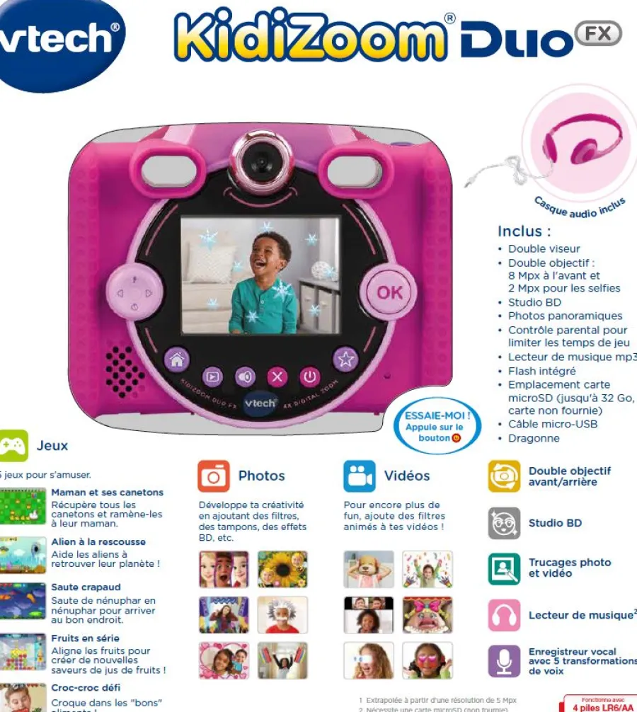 Kidizoom Duo Fx Rose- Appareils Photos / Camera Enfant