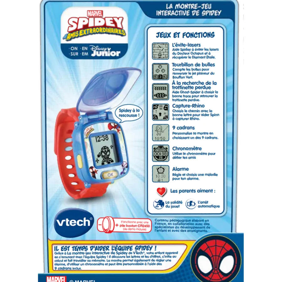 VTech La Montre-Jeu Interactive De Spidey- Montres Pour Enfants