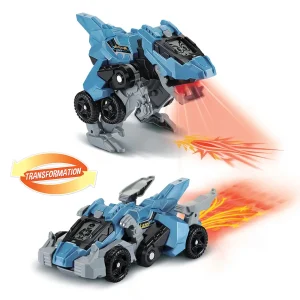 Switch & Go Dinos Lazor, Le Super Velociraptor - Fire - Véhicules Interactifs- Voitures Dinos