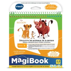Magibook Le Roi Lion - Decouvre Les Animaux De La Savane- Jeux Pour Apprendre À Lire, Compter, Écrire