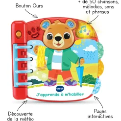 VTech Baby Livre Interactif - J'Apprends A M'Habiller- Livres Pour Bébé