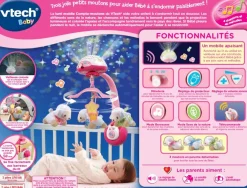 VTech Baby Lumi Mobile Compte-Moutons Rose - Mobile Bébé- Veilleuses Et Mobiles Bébé