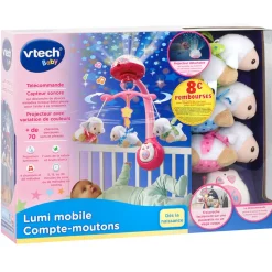 VTech Baby Lumi Mobile Compte-Moutons Rose - Mobile Bébé- Veilleuses Et Mobiles Bébé