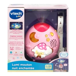 VTech Baby Lumi Mouton Nuit Enchantee Rose - Veilleuse Lumineuse Et Musicale- Veilleuses Et Mobiles Bébé