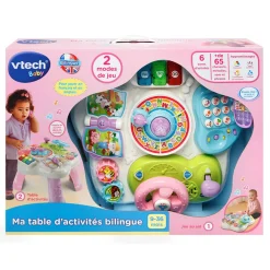 VTech Baby Ma Table D'activités Bilingue (Rose)- Tables D'activités