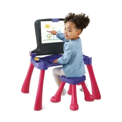 VTech Magi Bureau Interactif 5 En 1 Rose- Bureaux Et Chevalets Enfant