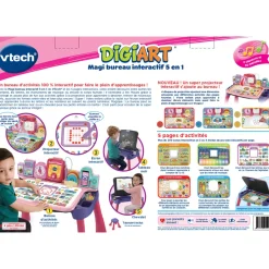 VTech Magi Bureau Interactif 5 En 1 Rose- Bureaux Et Chevalets Enfant