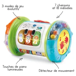 VTech Baby Magi Rouleau Tam-Tam 3 En 1- Balles, Toupies Et Cubes