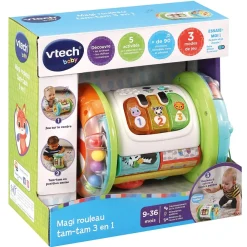 VTech Baby Magi Rouleau Tam-Tam 3 En 1- Balles, Toupies Et Cubes