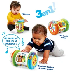 VTech Baby Magi Rouleau Tam-Tam 3 En 1- Balles, Toupies Et Cubes