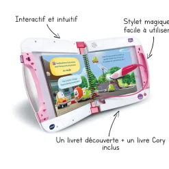 Magibook V2 - Starter Pack Rose + Livre Cory Bolides- Jeux Pour Apprendre À Lire, Compter, Écrire