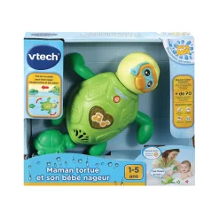 VTech Baby Maman Tortue Et Son Bébé Nageur - Jouet De Bain- Jouet De Bain