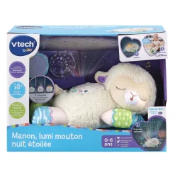VTech Baby Manon, Lumi Mouton Nuit Etoilee 3 En 1 - Veilleuse En Peluche- Veilleuses Et Mobiles Bébé
