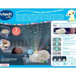 VTech Baby Manon, Lumi Mouton Nuit Etoilee 3 En 1 - Veilleuse En Peluche- Veilleuses Et Mobiles Bébé