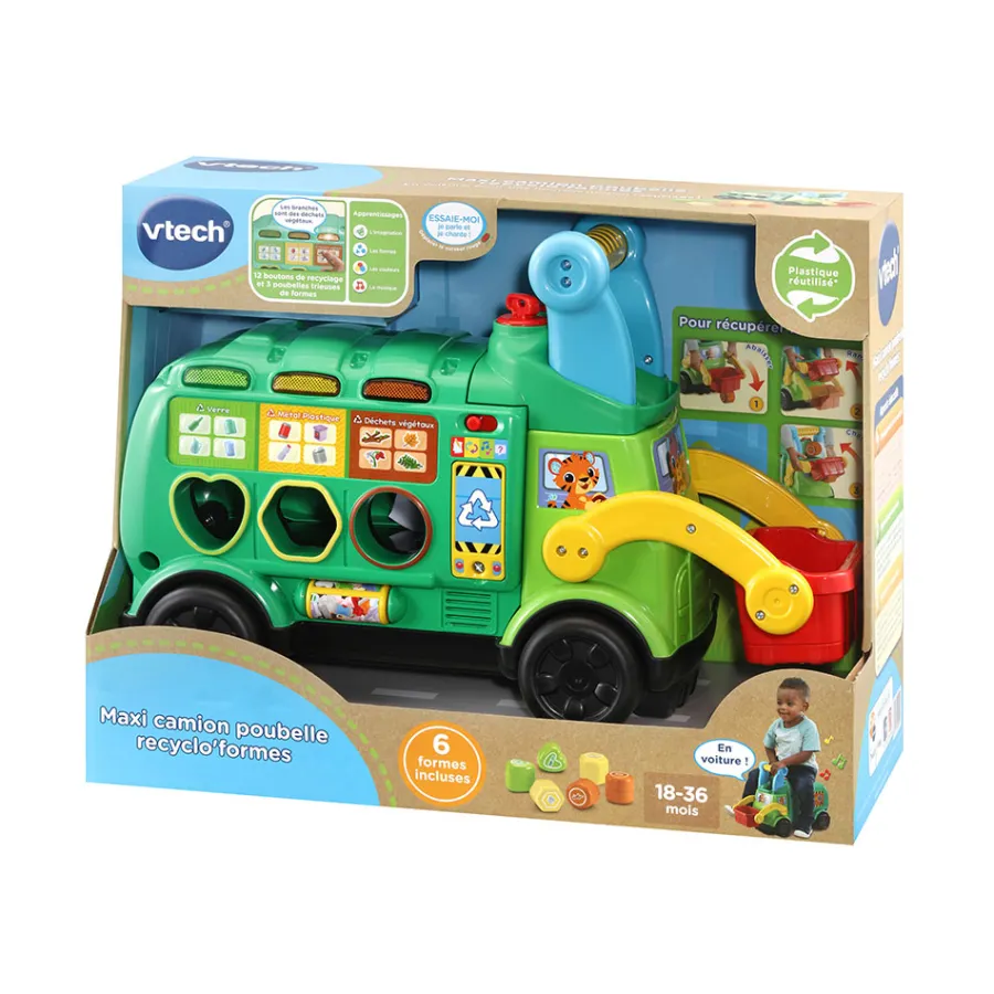 VTech Maxi Camion Poubelle Recyclo'Formes- Porteurs, Trotteurs