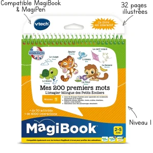 Magibook Mes 200 Premiers Mots Francais/Anglais- Jeux Pour Apprendre À Lire, Compter, Écrire