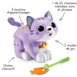 VTech Baby Mina, Mon Chat Attrap'Poisson - Chat Interactif- Animaux Interactifs