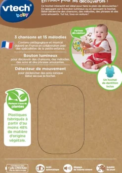 VTech Baby Mon Hochet Sensoriel Cles Magiques- Hochets Et Petits Jouets