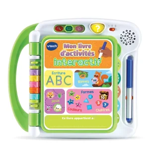 VTech Mon Livre D'activités Interactif - J'Ecris, Je Joue Et J'Apprends- Jeux Pour Apprendre À Lire, Compter, Écrire